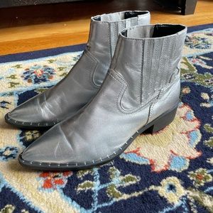 Steve Madden Jukebox metallic silver cowboy bootie